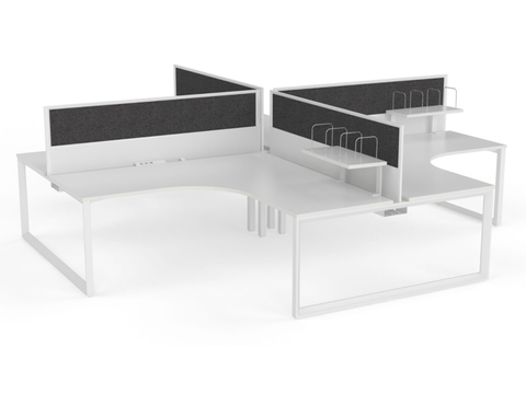 OVO 4 person L Shaped desk system