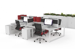 OVO 4 person Straight desk system