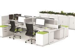 OVO 4 person Straight desk system