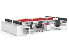 OVO 6 to 8 person L Shaped desk system