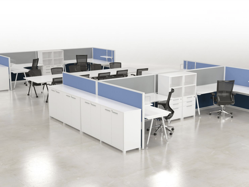 SWAY 1 to 4  person L Shaped desk system