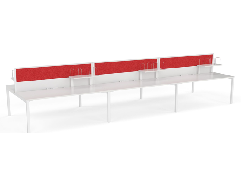 XENO 6 person Straight desk system
