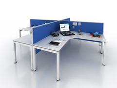 XENO 4 person L Shaped desk system